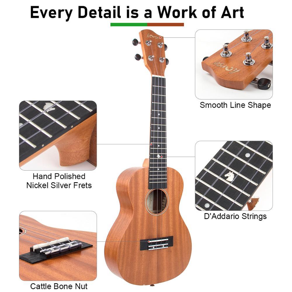 Tenor Ukulele 26 Inch Mahogany Professional Acoustic Ukelele Four String  Wooden Hawaiian Uke Beginner Kit Ukuleles Bundle For Adult Starter Kit, By